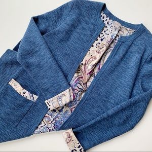 Chico’s Long Blue Sweater Cardigan Size Small